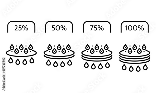 Liquid drop clean percent , filter water icon, Aqua clear, logo design, vector illustration outline