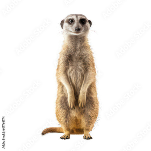 Meerkat isolated on white created with Generative AI photo