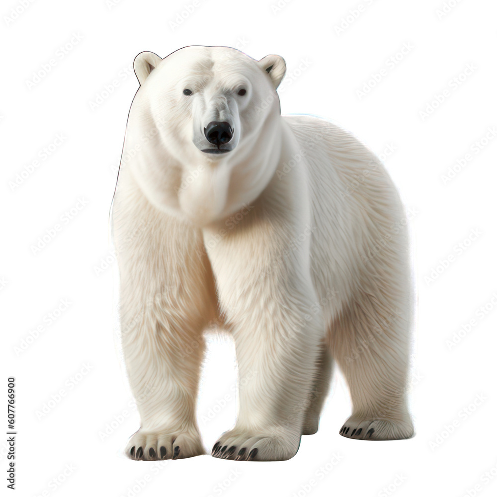 Polar bear isolated on white created with Generative AI Polar bear isolated on white created with Generative AI