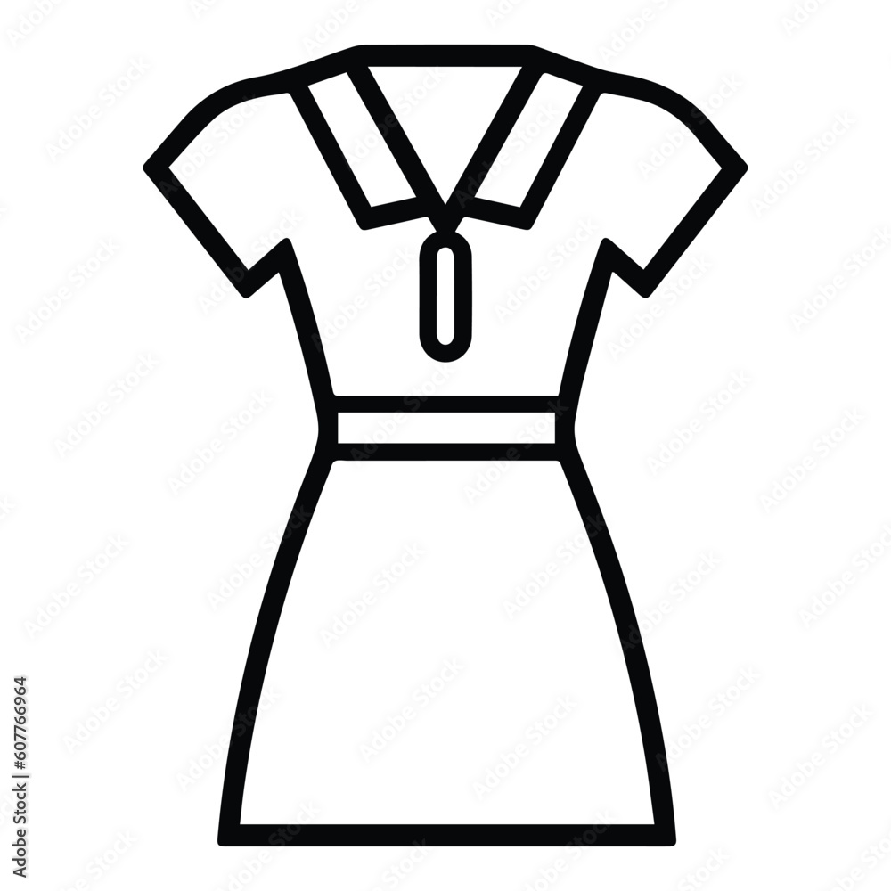 Woman Dress Flat Icon Isolated On White Background Woman Dress Flat Icon Isolated On White Background