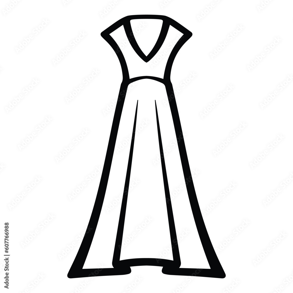 Woman Dress Flat Icon Isolated On White Background Woman Dress Flat Icon Isolated On White Background