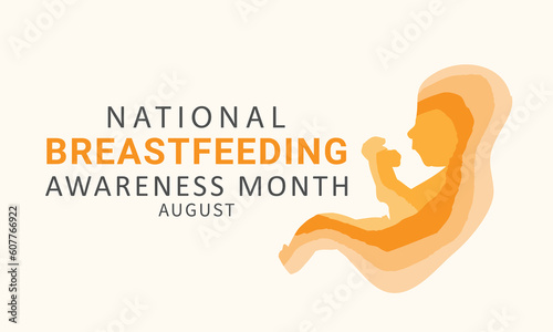 National Breastfeeding awareness month august. background, banner, card, poster, template. Vector illustration.