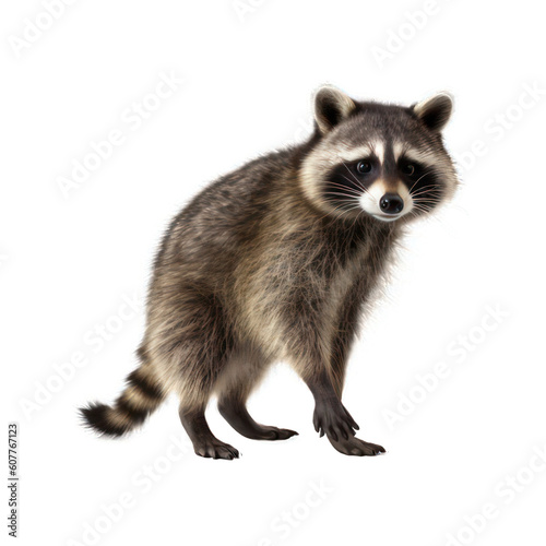 Raccoon isolated on white created with Generative AI © mg photo