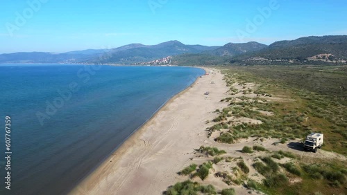 Aerial view of Pamucak beach near Ephesus ancient city - Izmir. photo