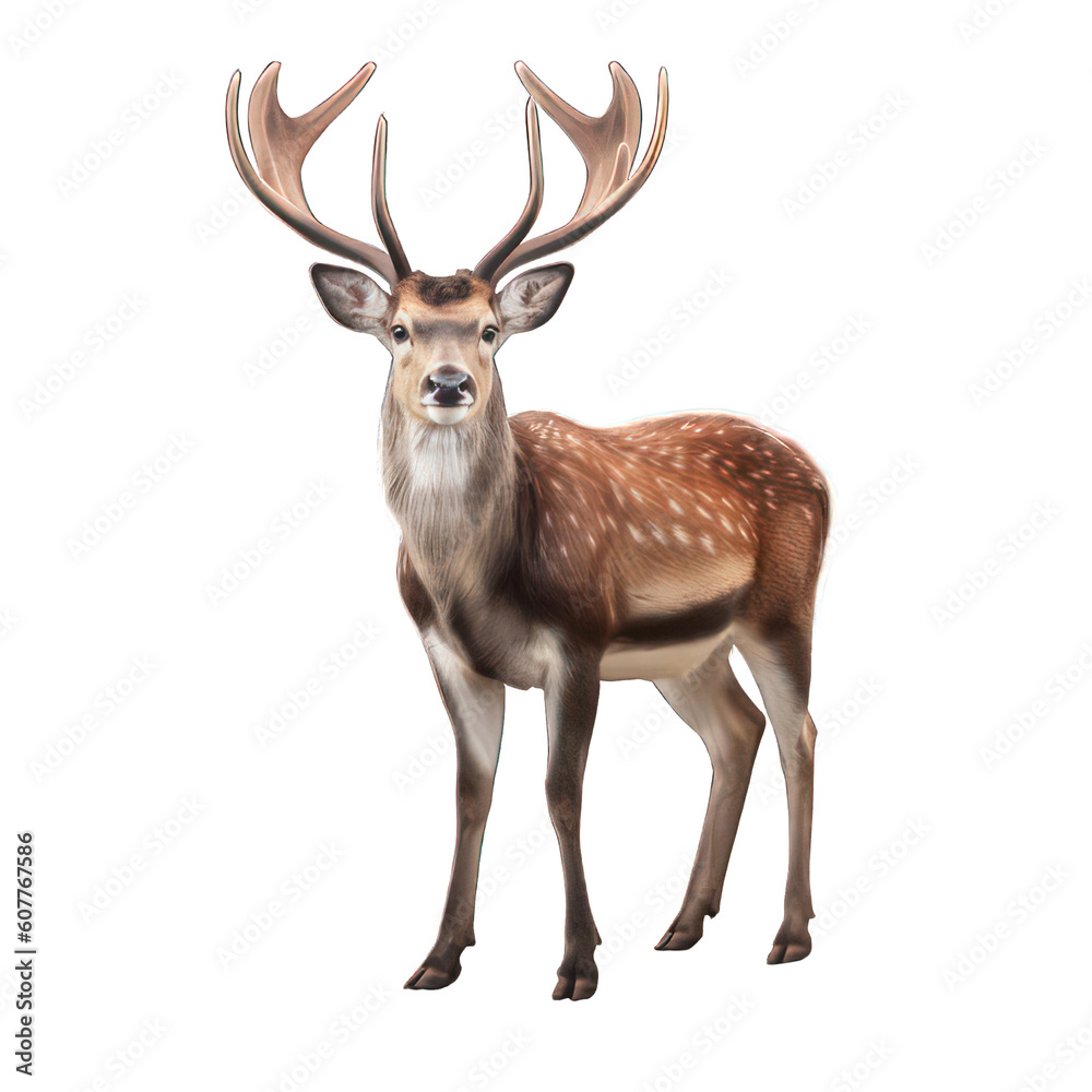 Obraz premium Deer isolated on white created with Generative AI