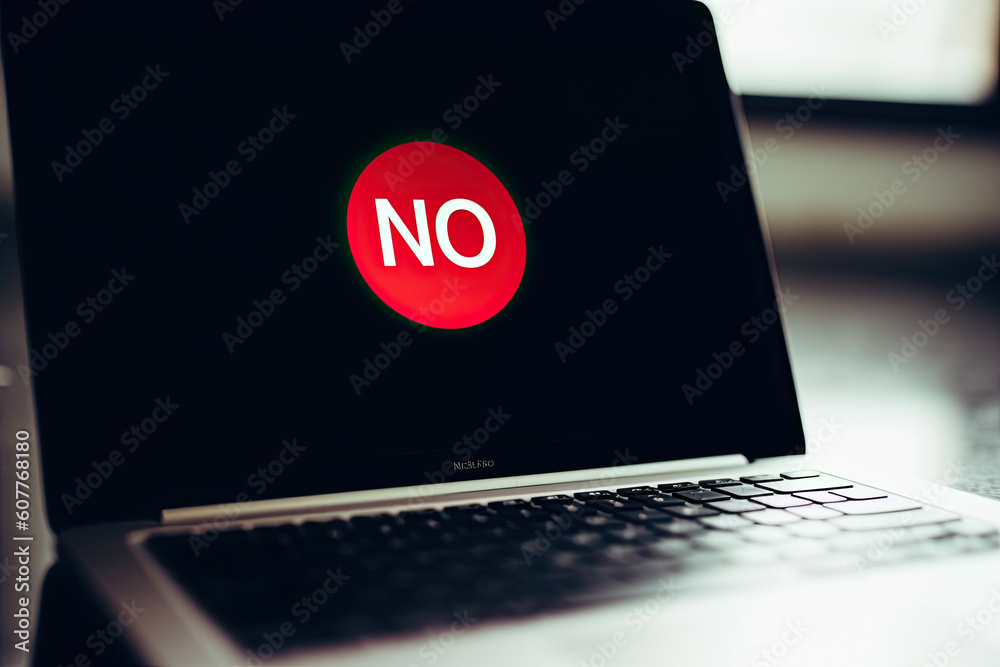 Computer screen with No sign desktop display with No symbol created ...