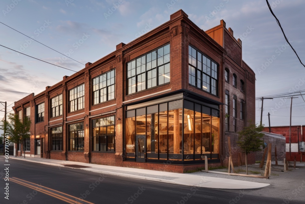 adaptive reuse project transforming an old warehouse into a modern retail space, created with generative ai adaptive reuse project transforming an old warehouse into a modern retail space, created with generative ai