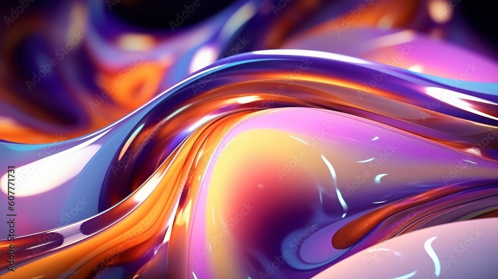 Abstract swirly background with 3D shapes generated by AI. Abstract swirly background with 3D shapes generated by AI.