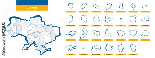 Map of Ukraine - Oblast photo