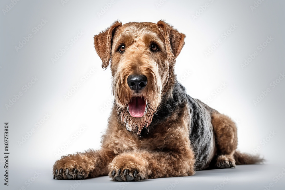portrait of an Airedale Terrier dog portrait of an Airedale Terrier dog
