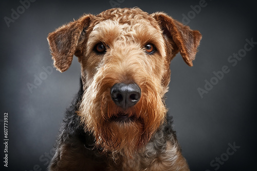 portrait of an Airedale Terrier dog