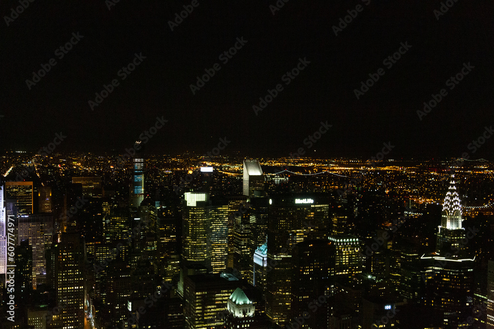 New York by night city