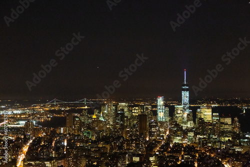 New York by night city