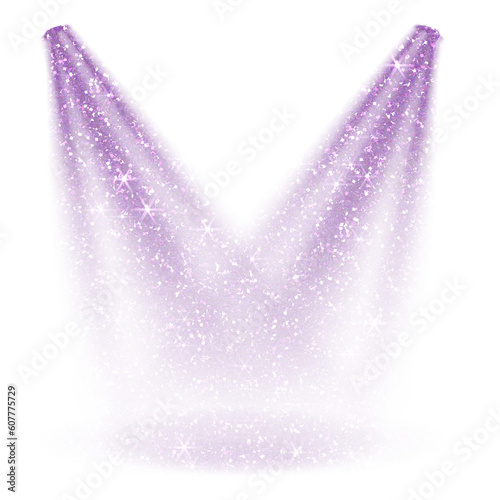 Purple glitter Spotlight flat empty scene. Stage spotlight. Show stage light effect. Design for decorating,background, wallpaper, illustration