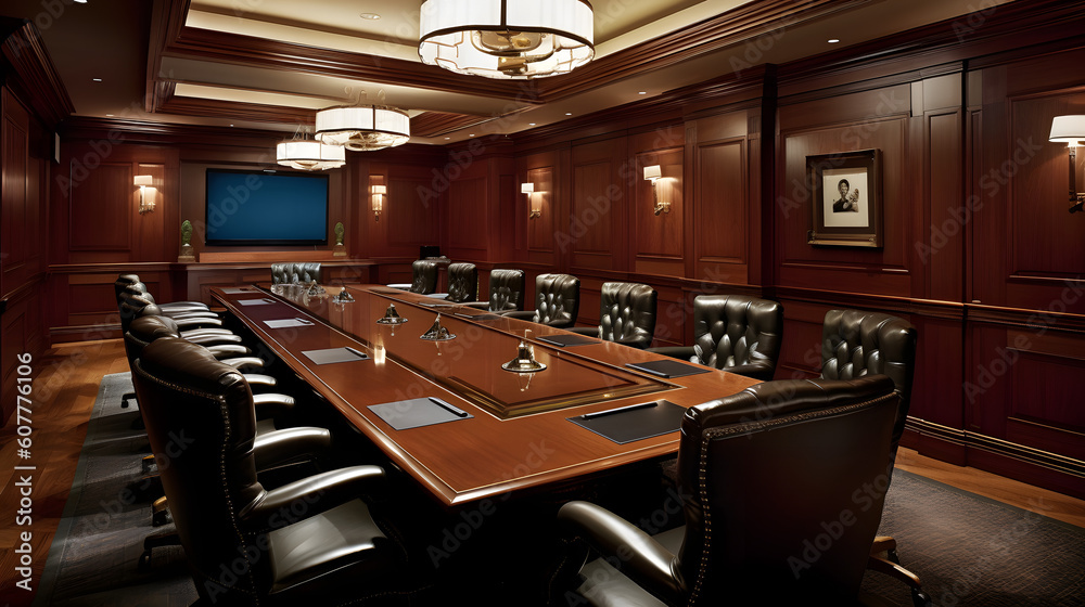 Exclusive conference room: Professional Collaboration in  Environment. business presentation background. Generative AI
