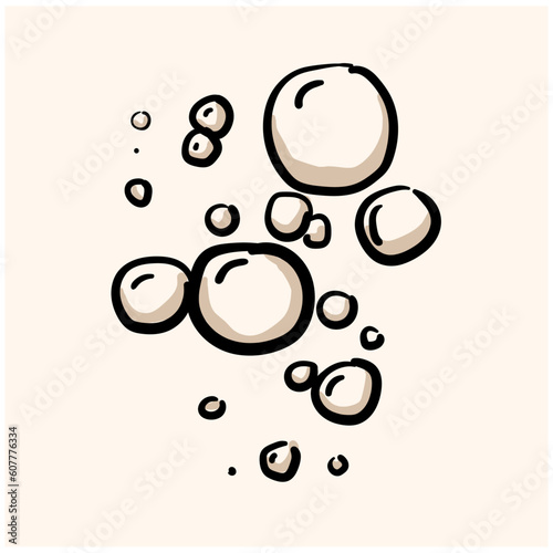 Coke drink vector line bubble isolated on cream background. Doodle style