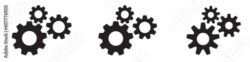 Setting gears icon. Cogwheel group. Gear design collection on white background - stock vector.EPS 10