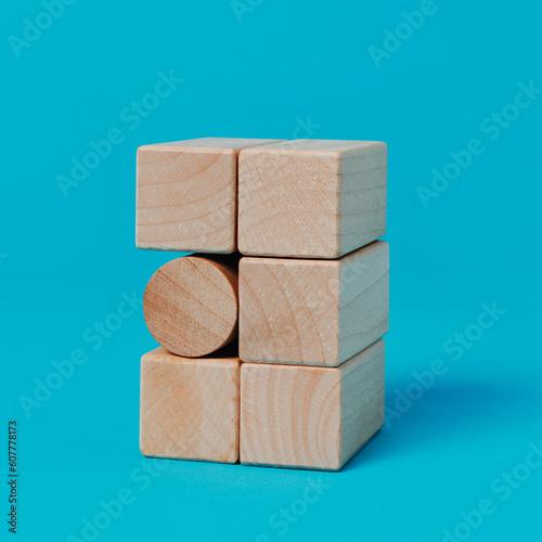 stack of toy blocks, square format