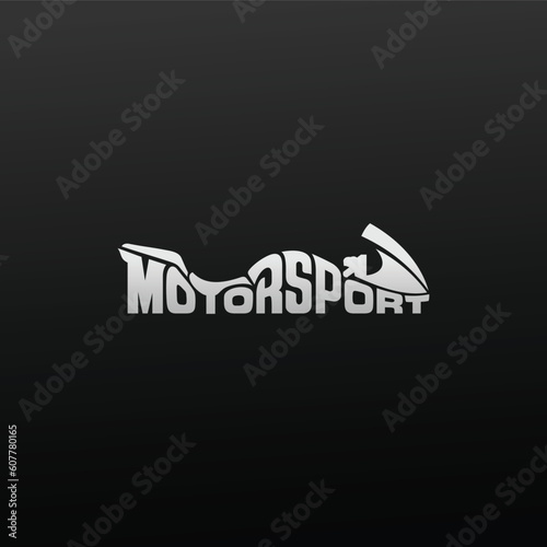 MOTORSPORT Wordmark Logo - Word becomes the shape of the motorsport.