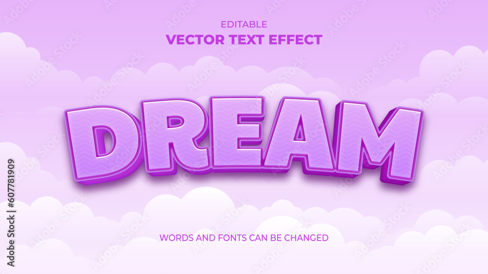 dream editable text effect with purple sky background dream editable text effect with purple sky background