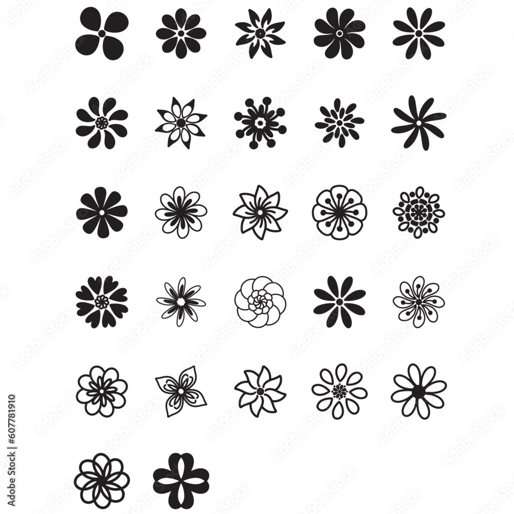 Flower SVG, Snowflake SVG, Flowers Svg, flower silhouette svg bundle ...