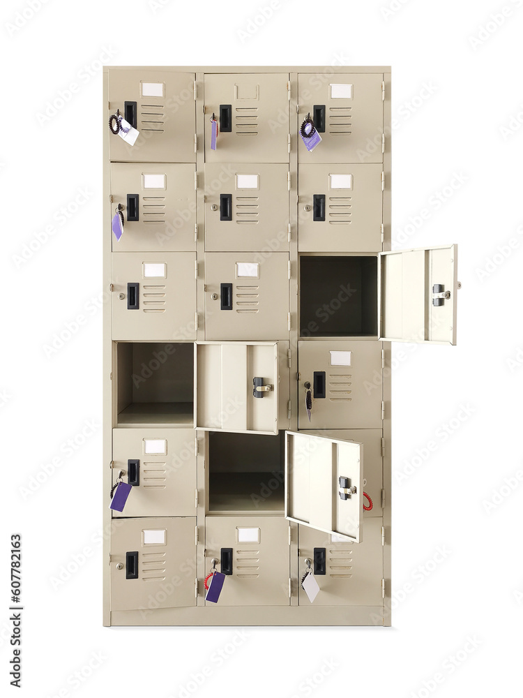 Locker for storing 6 shelves with open lids and lids. isolated PNG transparent Locker for storing 6 shelves with open lids and lids. isolated PNG transparent