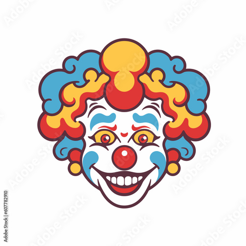 Colorful clown smiling