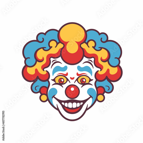 Colorful clown smiling