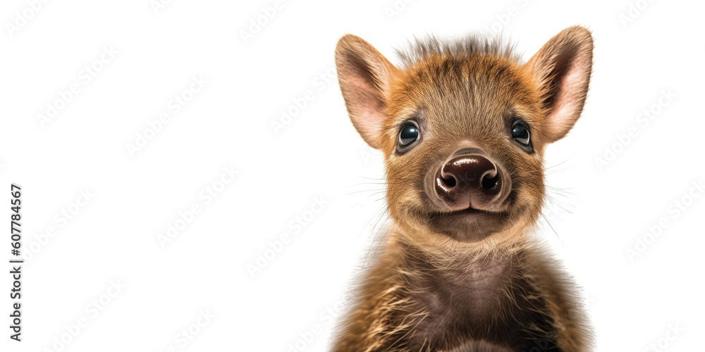 Cute baby boar isolated on a white background. Generative AI Cute baby boar isolated on a white background. Generative AI