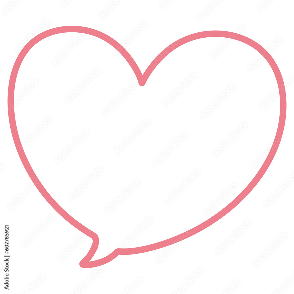 Hand Drawn Pink Heart Speech Bubbles Hand Drawn Pink Heart Speech Bubbles