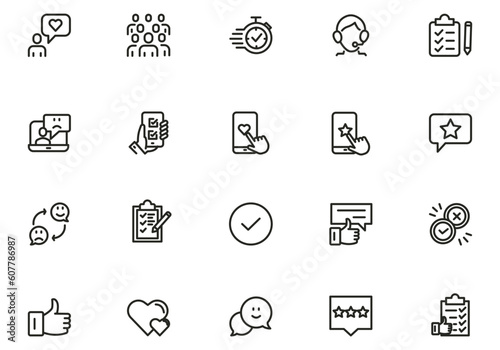 Testimonial, Customer Feedback and User Experience related icon set. vector illustration