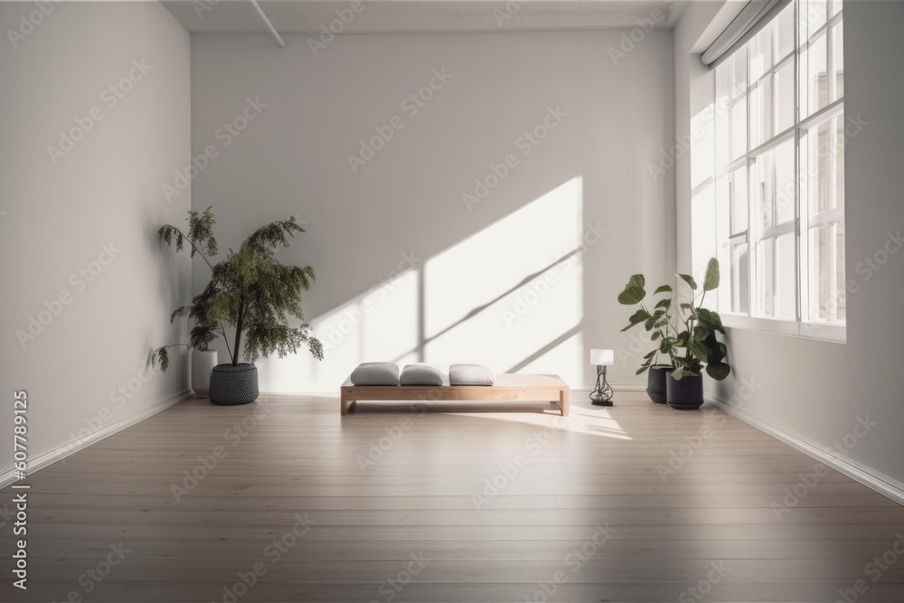 a minimalist room, devoid of clutter and distraction, with minimalistic design elements, created with generative ai a minimalist room, devoid of clutter and distraction, with minimalistic design elements, created with generative ai