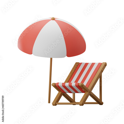 Beach Chair Beach Summer 3D Illustrations