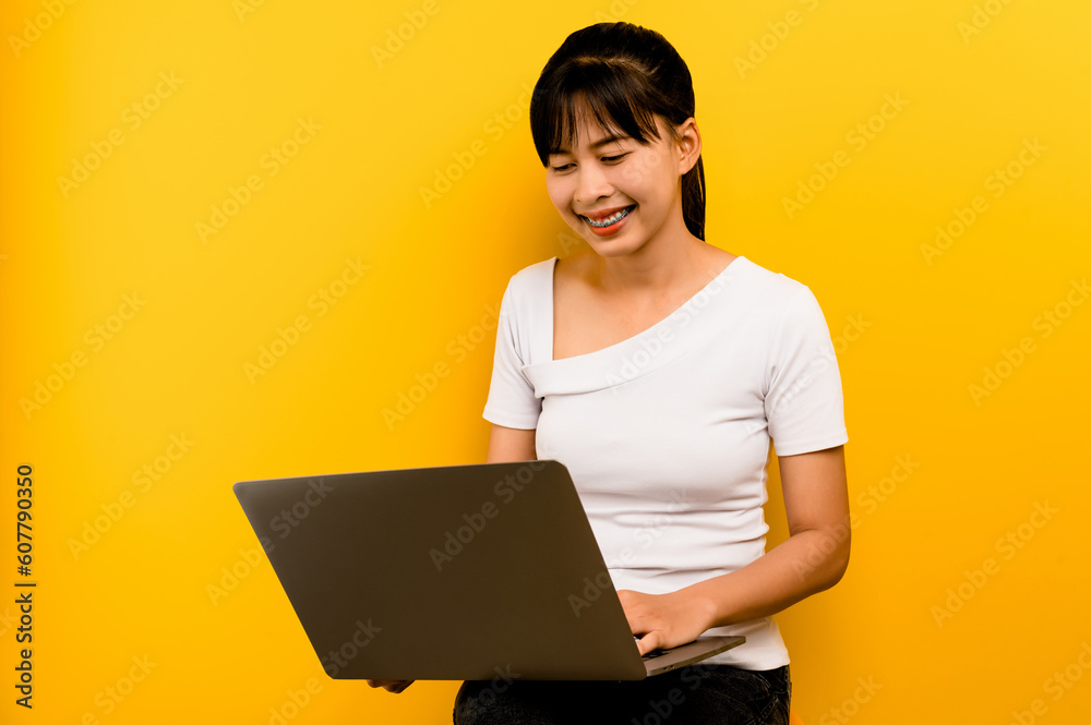 working with laptop working online communicating online thinking good job ideas work from home young women work and enjoy working working with laptop working online communicating online thinking good job ideas work from home young women work and enjoy working