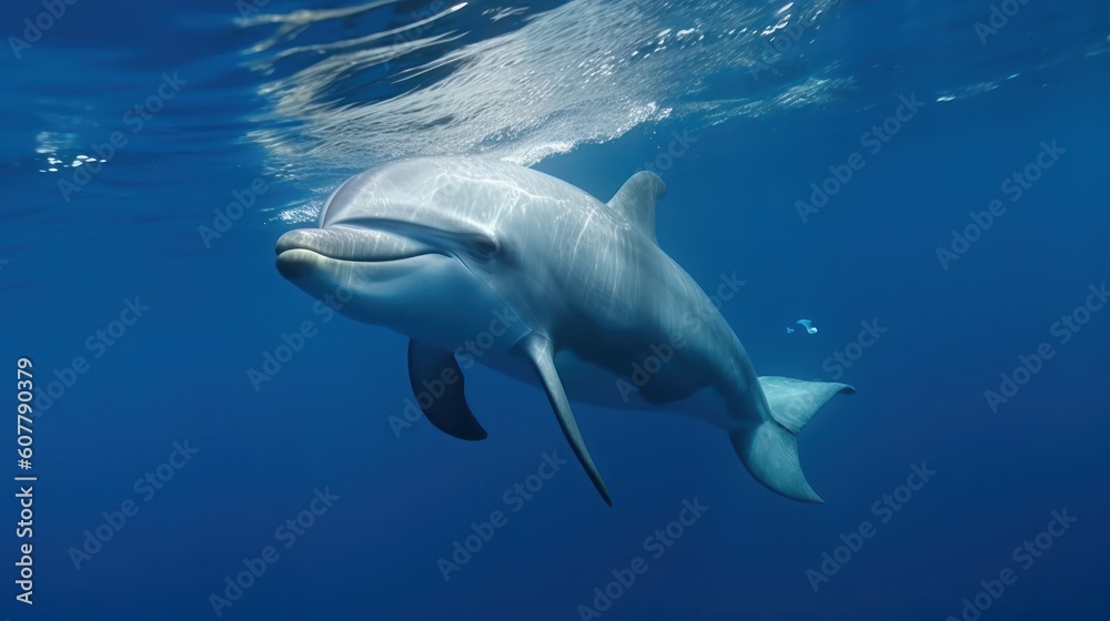 Dolphin swimming in the water HD 8K wallpaper Stock Photography Photo Image