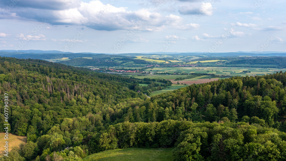 The landscape at Herleshausen at hesse and thuringia