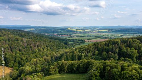 The landscape at Herleshausen at hesse and thuringia