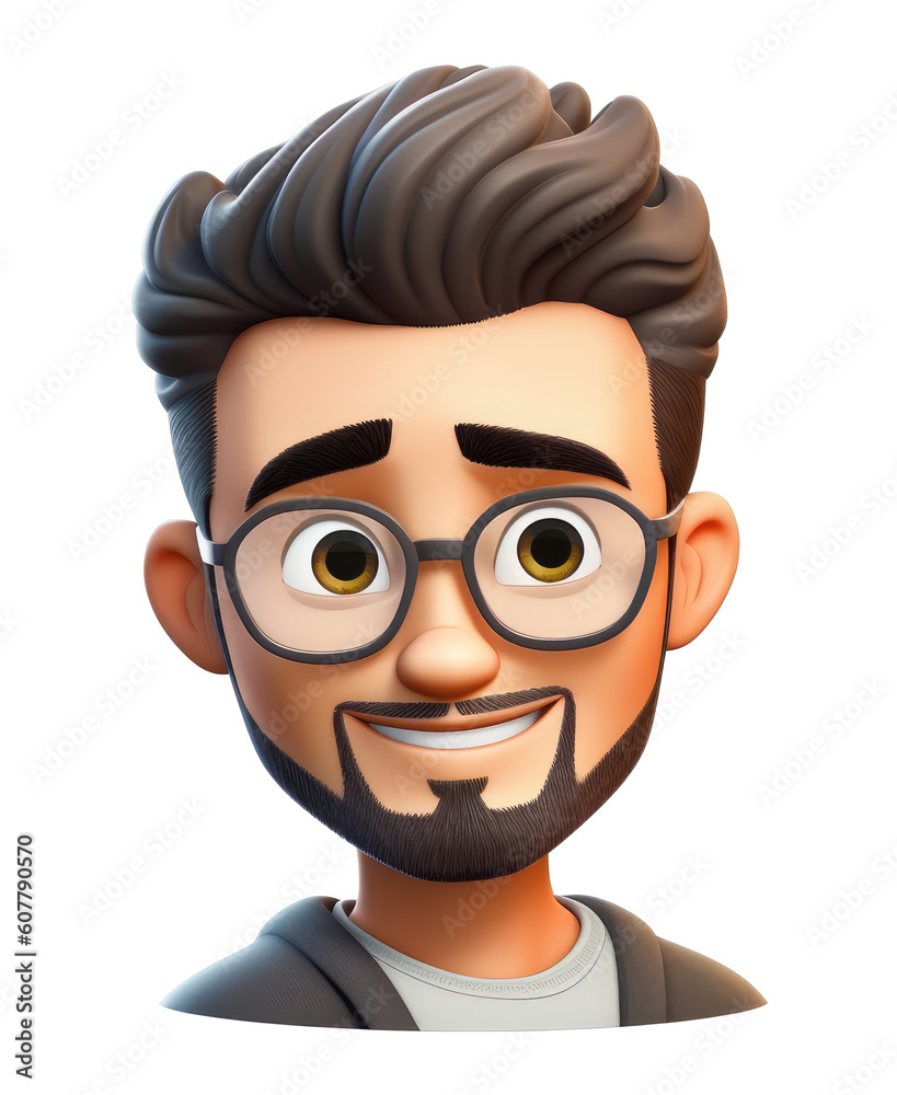 Emoji, happy man on transparent background. PNG, memoji, ai Emoji, happy man on transparent background. PNG, memoji, ai
