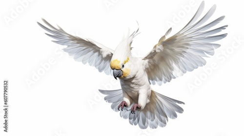 Fotografiet White cockatoo parrot. Generative AI