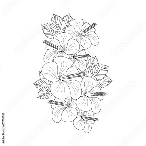 Hibiscus Flower Coloring page For Adults