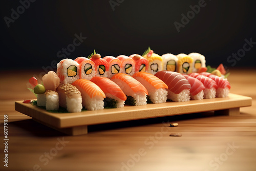 Well decorated Sushi food