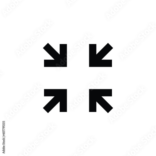 Arrow radial inside vector. Circle inward