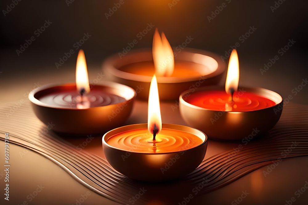 3D rendering indian lamp for diwali celebration on soft background 3D rendering indian lamp for diwali celebration on soft background