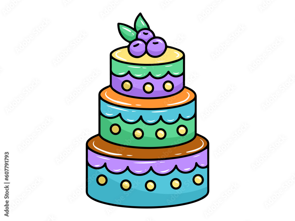 Hand drawn Food Cake Illustration