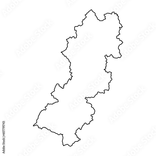 Raska district map, administrative district of Serbia. Vector illustration.