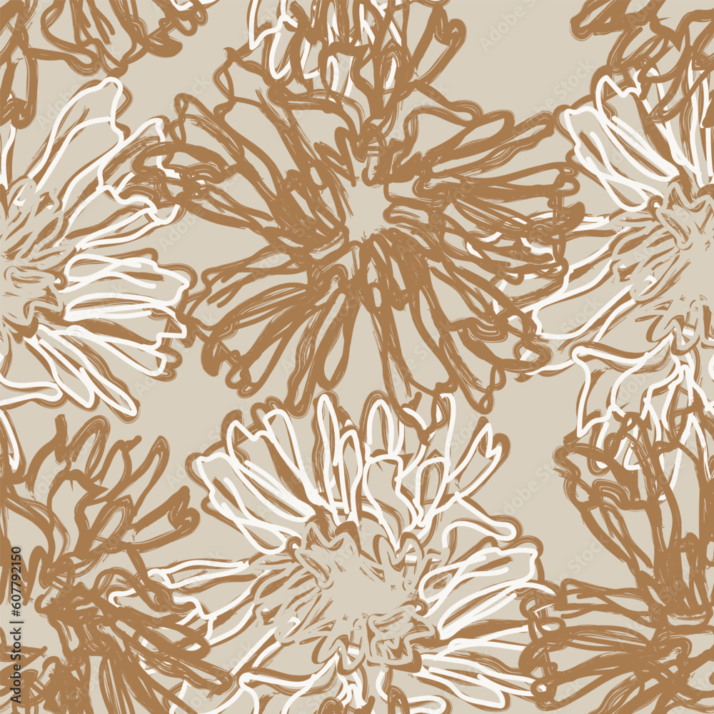 custom made wallpaper toronto digitalNeutral Colour Abstract Floral Seamless Pattern Design