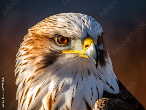A Ferruginous Hawk (Buteo regalis) in Nature, generative AI illustration photo