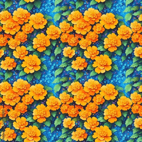 Seamless floral pattern, tileable, Generative AI