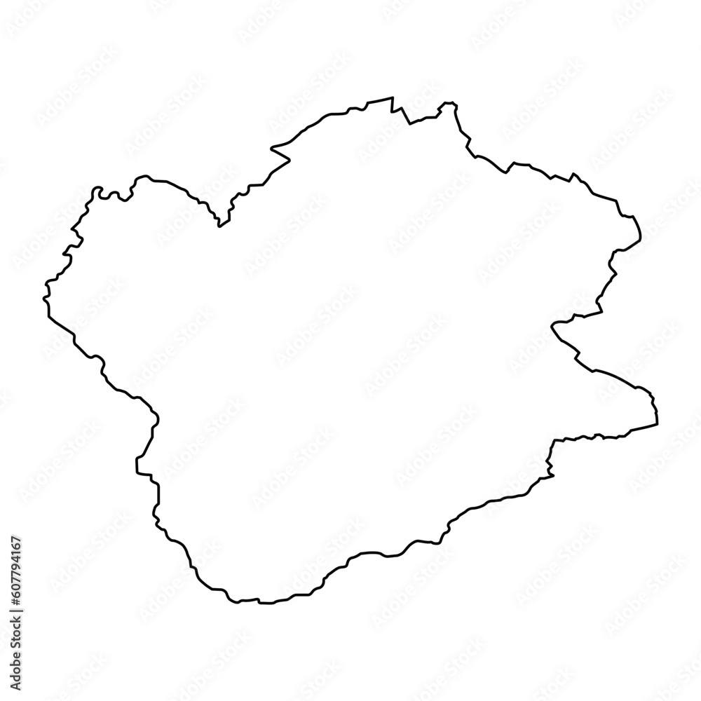 South Banat district map, administrative district of Serbia. Vector illustration.