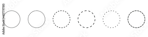 dotted line circle vector frame